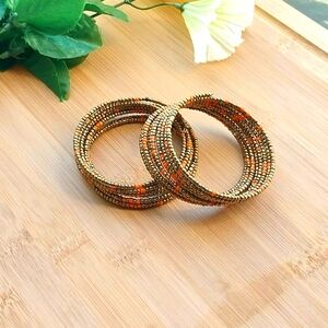 2PC Beautiful Kenyan Beaded Bracelet Set